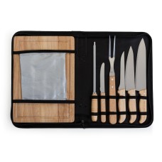 Kit Churrasco 8 Peças em Bambu